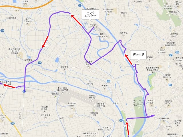 榎本牧場からホンダエアポートへ